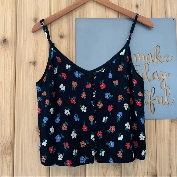Madewell Size 8 Pressed Flower Button Down Cami Top - Picture 3 of 8